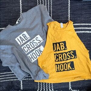 Bella Canvas “Jab Cross Hook” sweatshirt and tank top